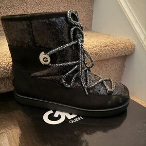 Guess Black Multi-Texture Boots
